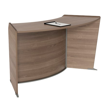 Linea Italia ADA Reception Desk, Wheelchair, Kids, 55 inW x 71 inD x 30 inH, N. Walnut 55490NW